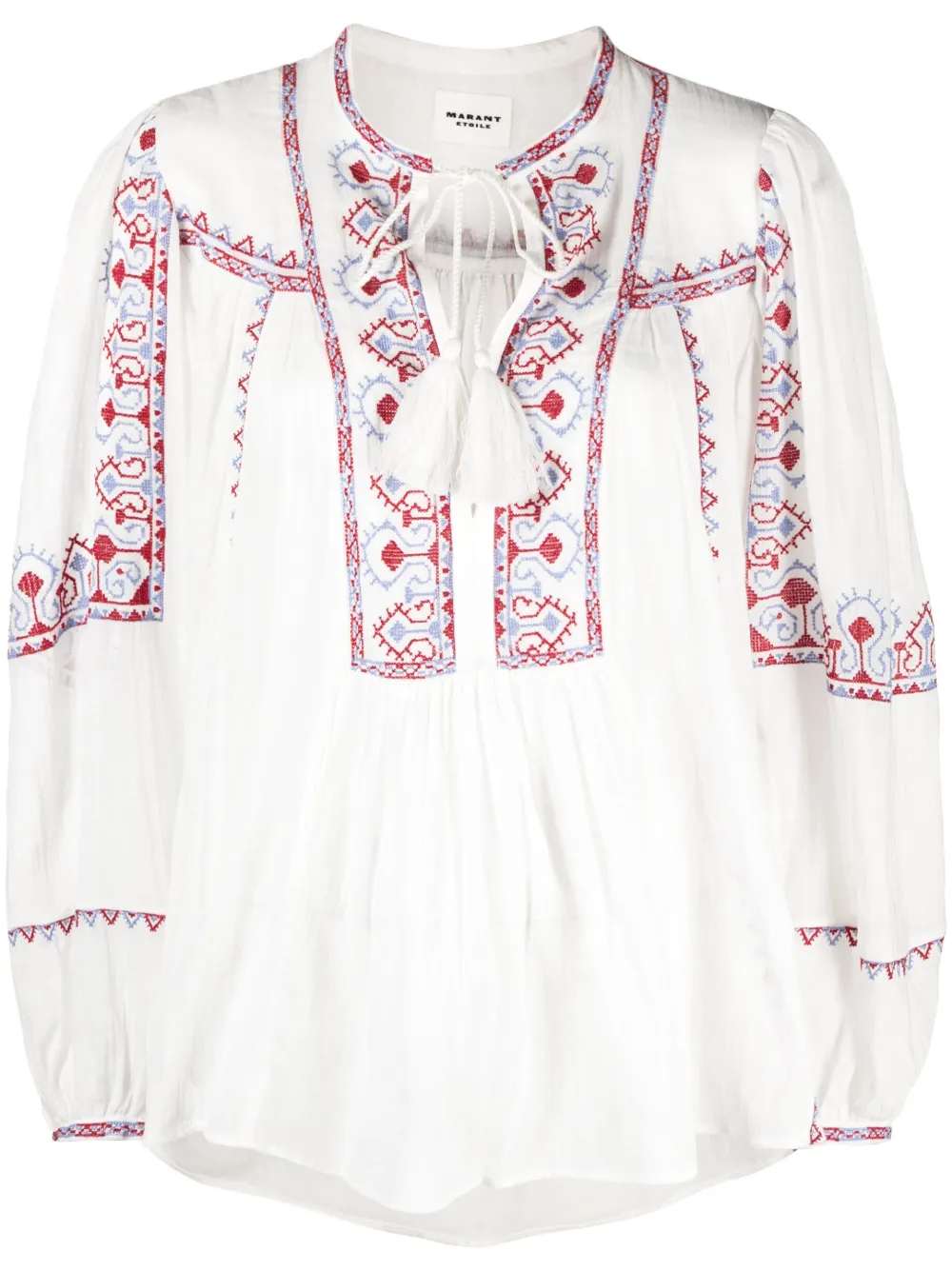 Isabel Marant Étoile Kiledia Embroidered Cotton Top In White