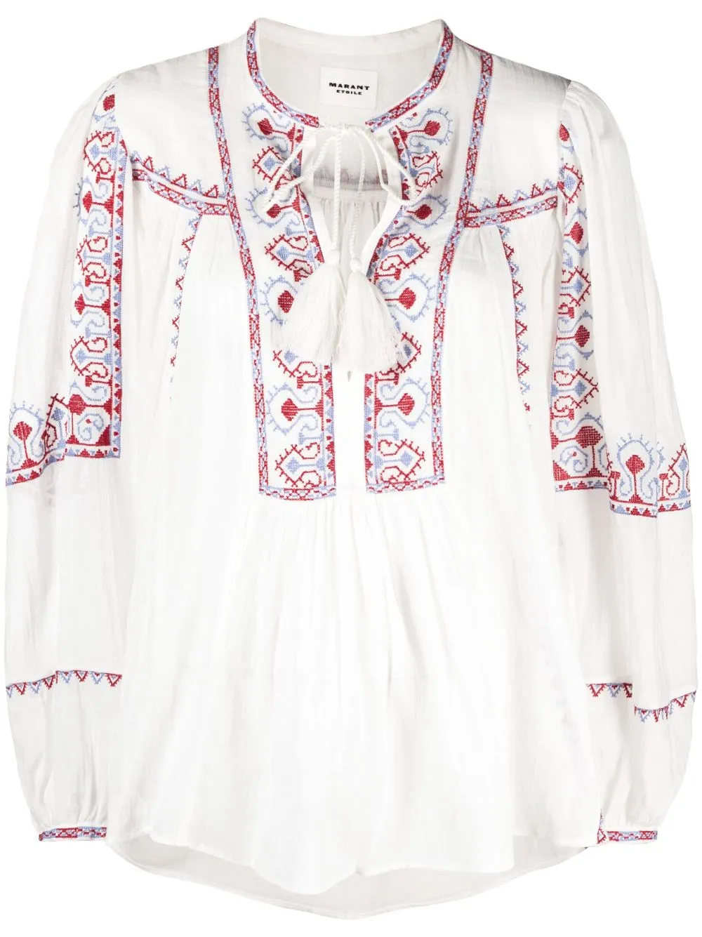 Isabel Marant Étoile Kiledia Embroidered Cotton Top In White