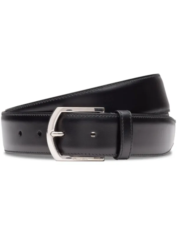 Church's Polished Buckle-fastening Leather Belt in Black