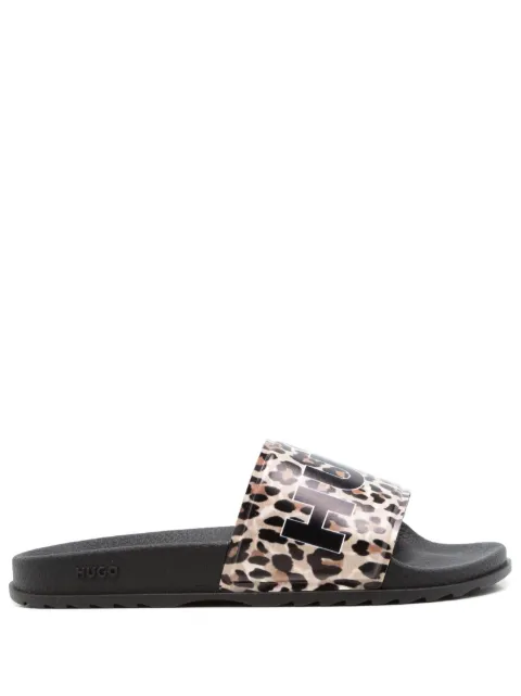 HUGO Slide flat com estampa de chita