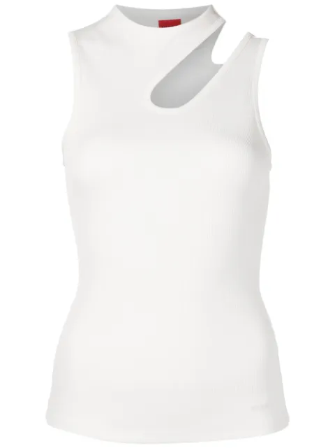 HUGO Draca ribbed-knit cut-out top