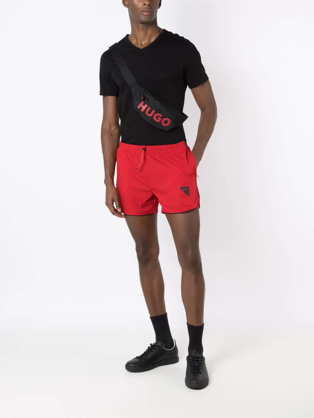 HUGO Heuptas met logoprint - Zwart