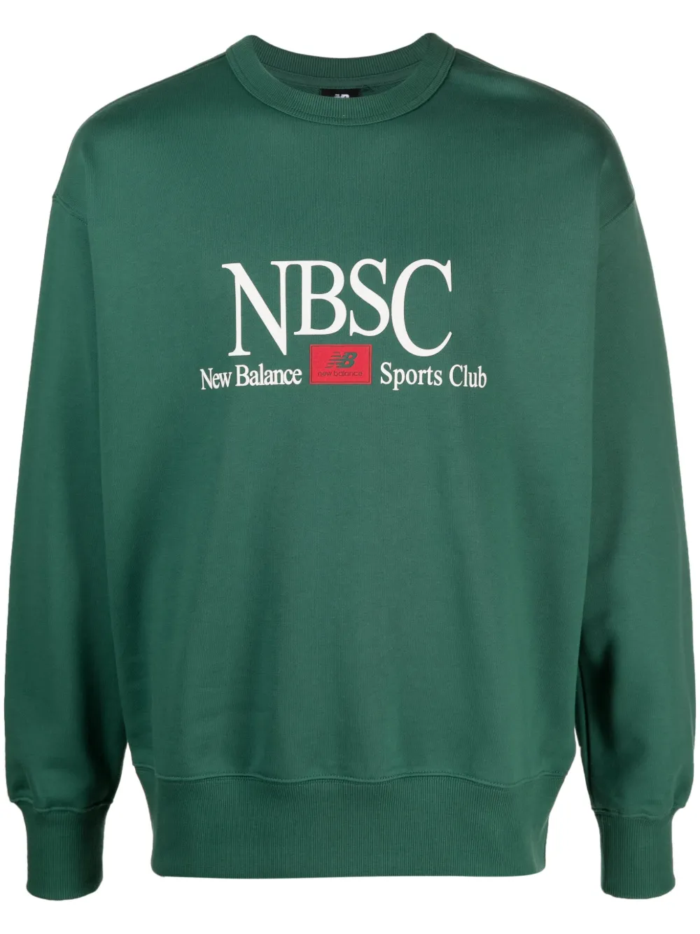 New Balance Logo-print Cotton Sweatshirt In Green