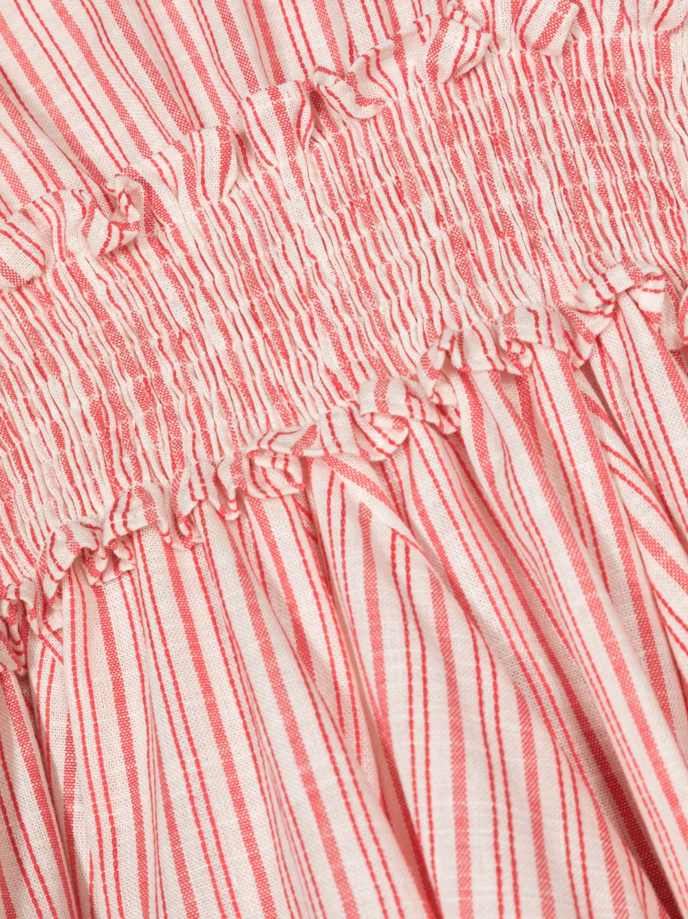 Douuod Smocked-waist Striped Dress In Neutrals