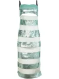 Fleur Du Mal sequin-stripe midi dress - Green