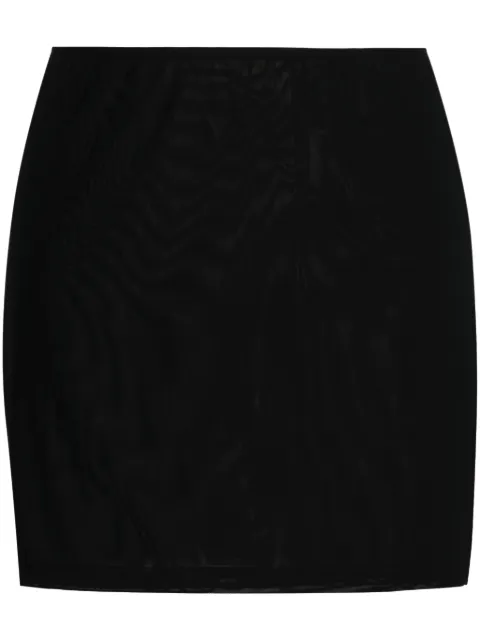 Fleur Du Mal high-waisted mesh-panel skirt