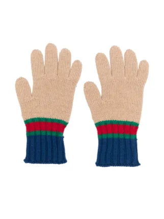 グッチグローブ Gucci Kids ストライプ グローブ | ニュートラル | FARFETCH JP