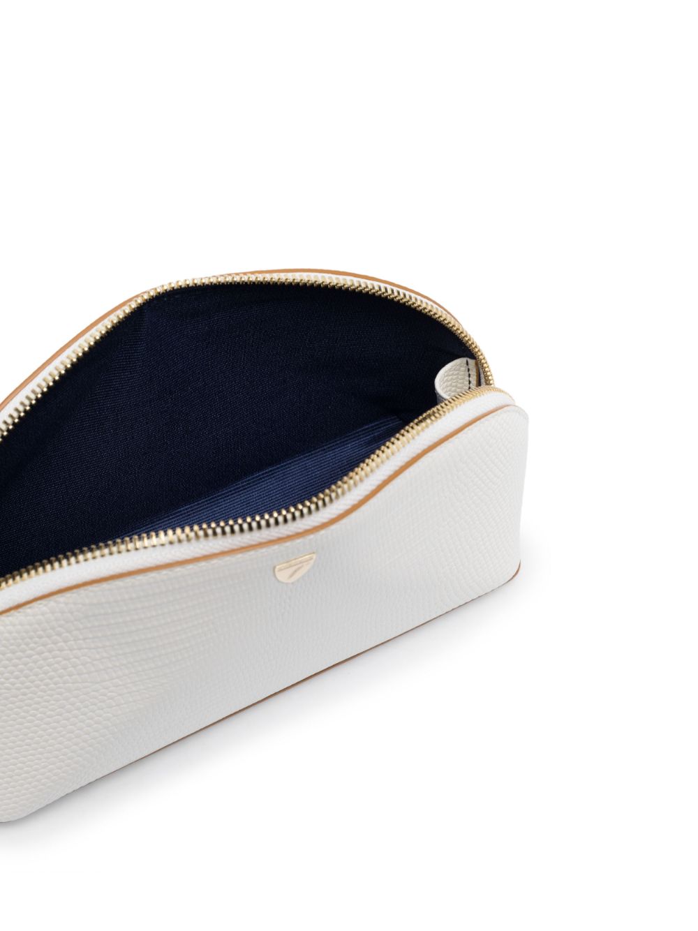 Shop Aspinal Of London Small Leather Make-up Bag In White
