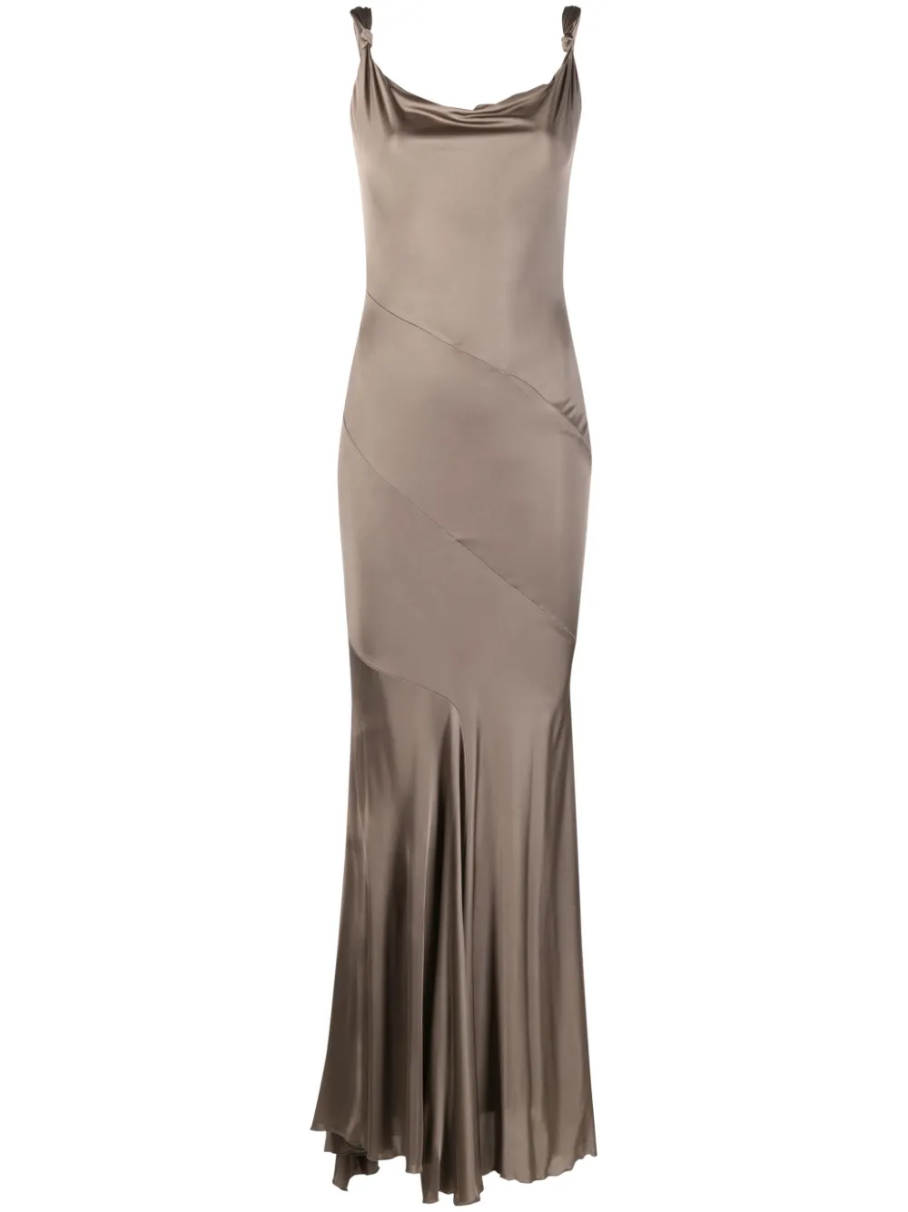 Blumarine asymmetric-design pleated maxi dress | Neutrals | Image 1