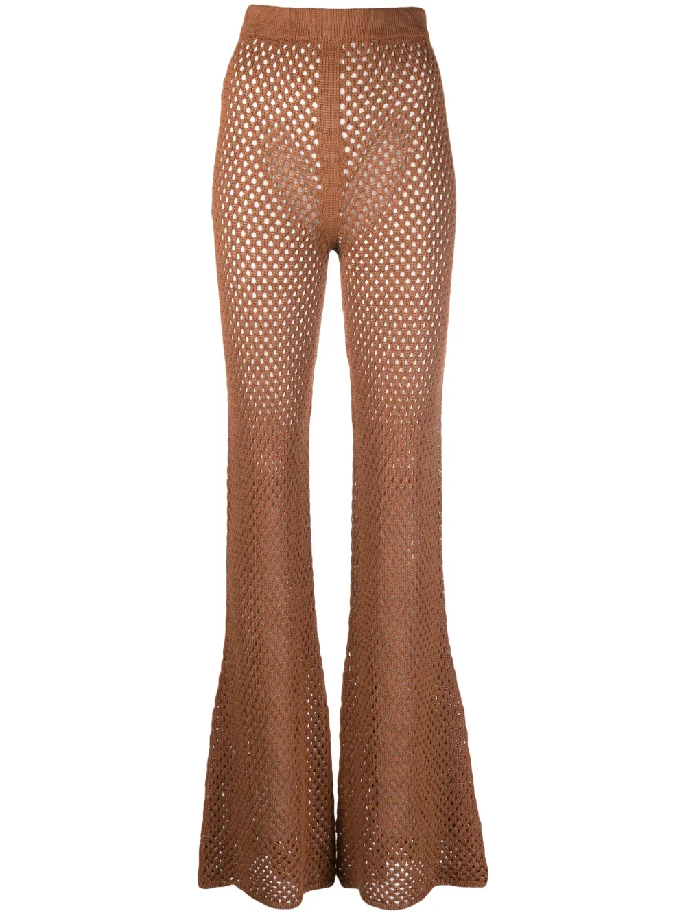 Laneus pantalon en maille ajourée - Marron Top Merken Winkel