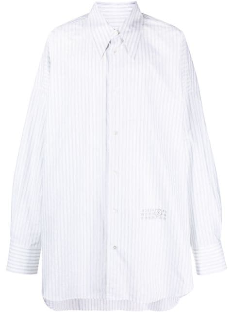 MM6 Maison Margiela numbers-motif long-line shirt