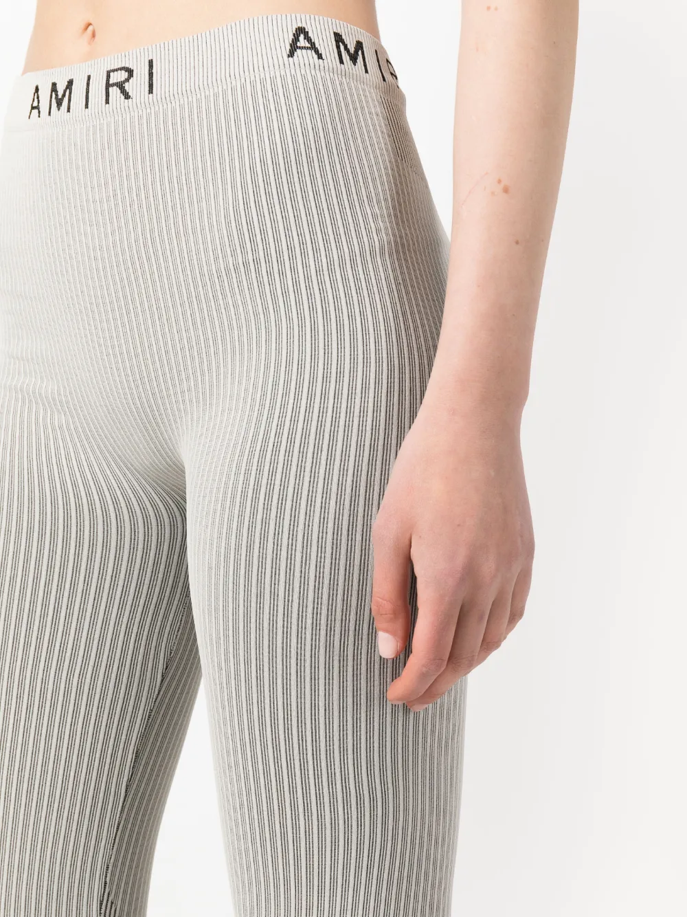 AMIRI Seamless Fine-ribbed Leggings in Neutrals, view 5