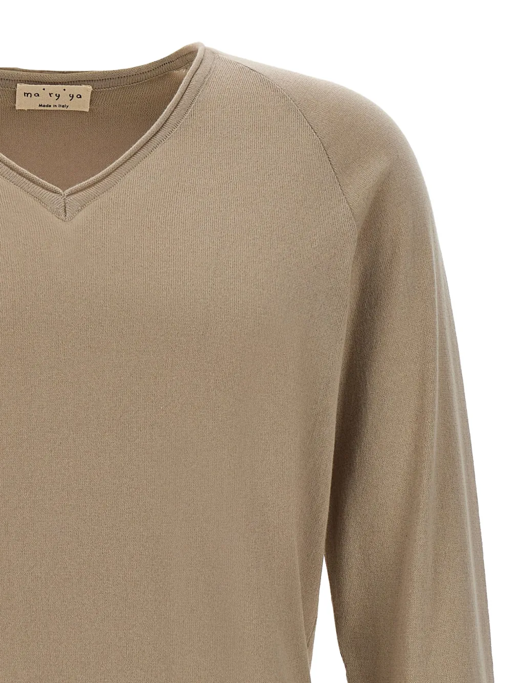 Ma'ry'ya V-neck Raglan-sleeve Sweater In Brown
