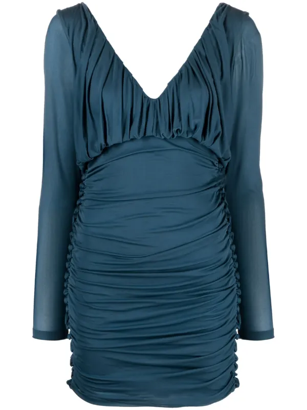 VIP【送料関税込】SAINT LAURENT V-NECKED MINI DRESS 23059510_55074905_600.jpg