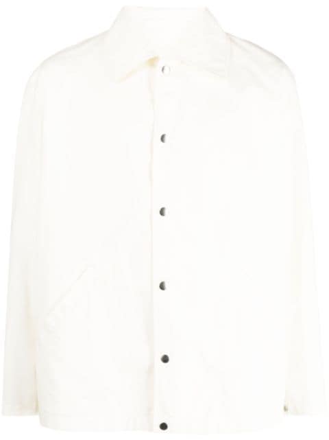 Jil Sander logo-print cotton shirt jacket