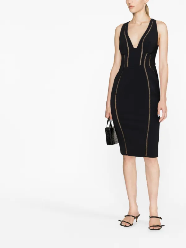 関税込◆ELISABETTA FRANCHI◆ノースリーブ タイト ドレス Elisabetta Franchi ノースリーブ ドレス | ブラック | FARFETCH JP