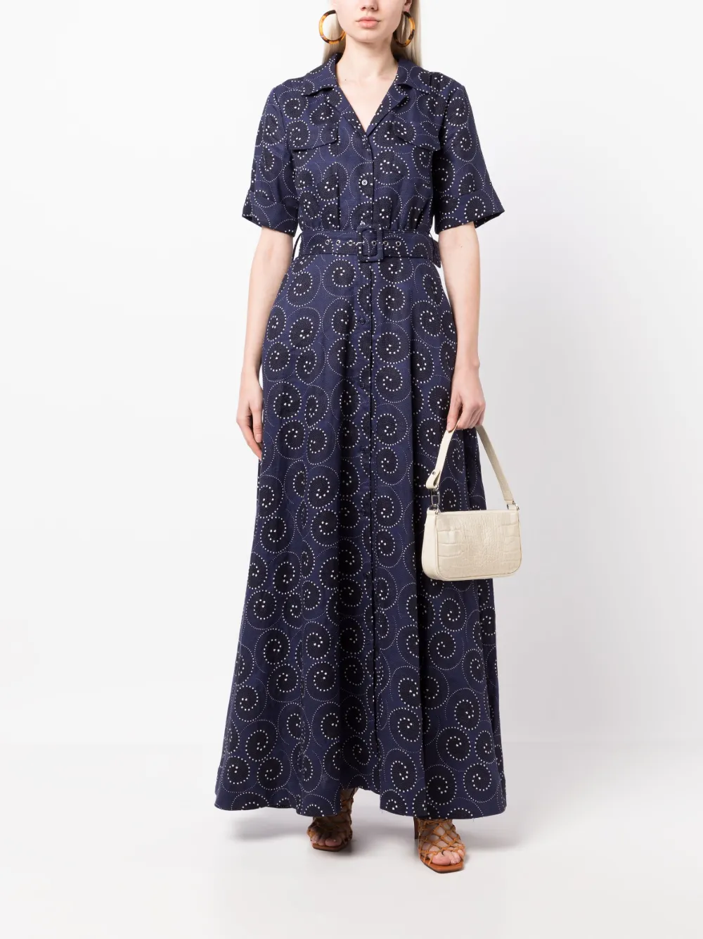 STAUD Blousejurk met ceintuur - Blauw
