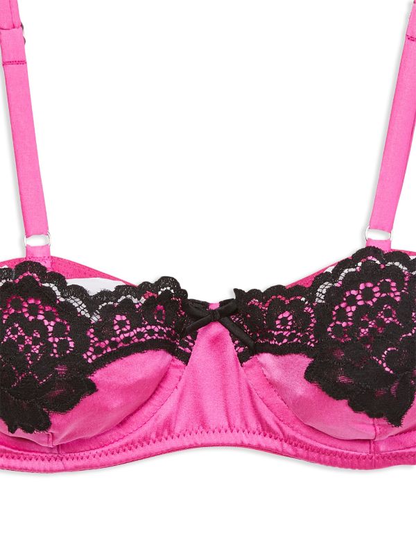 Victorias Secret Lace Black With Pink Balconette Bra