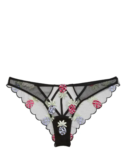 Fleur Du Mal embroidered-pineapple mesh briefs