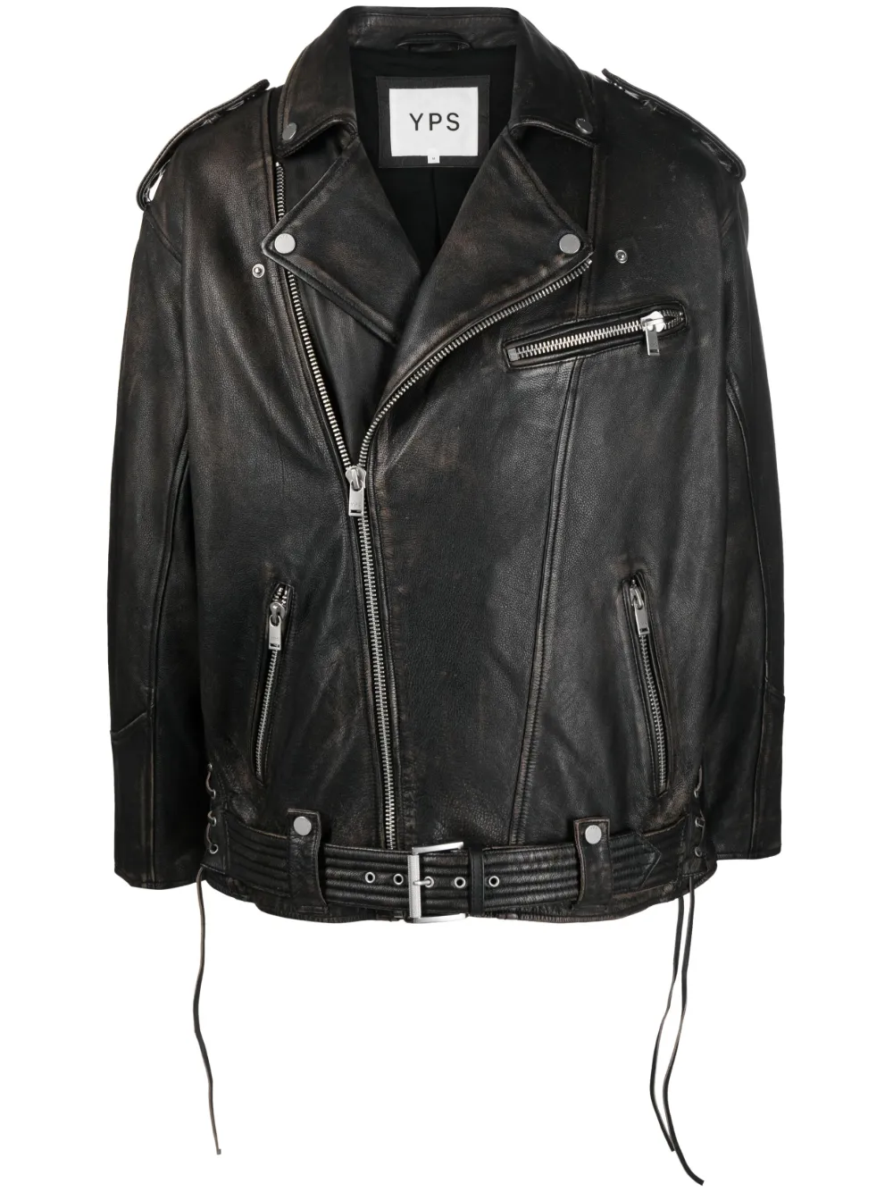 YOUNG POETS JARNO DROP-SHOULDER LEATHER JACKET
