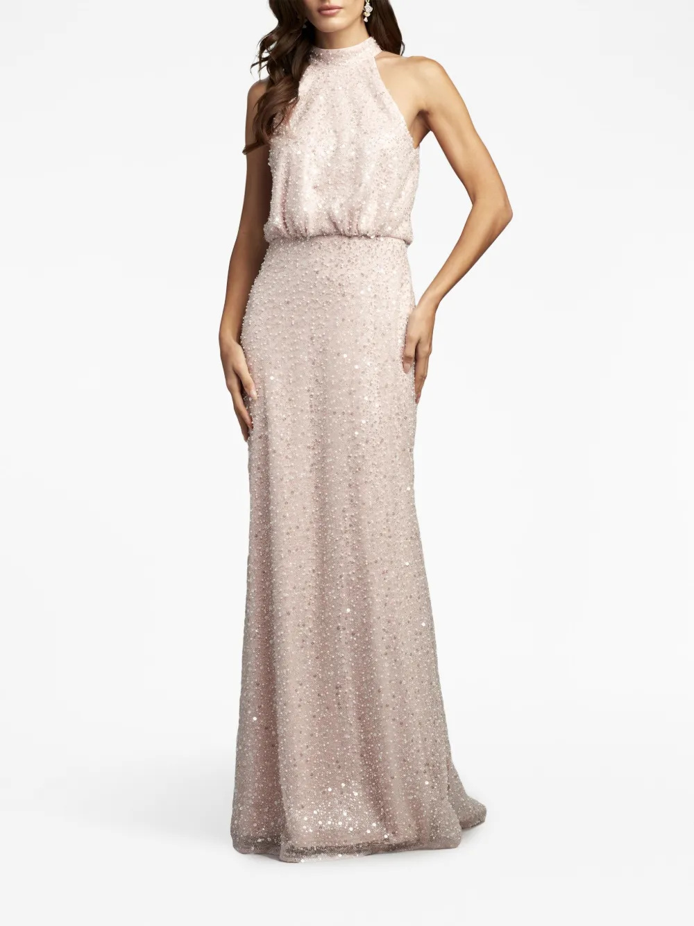 Tadashi Shoji Avondjurk verfraaid met pailletten - Beige