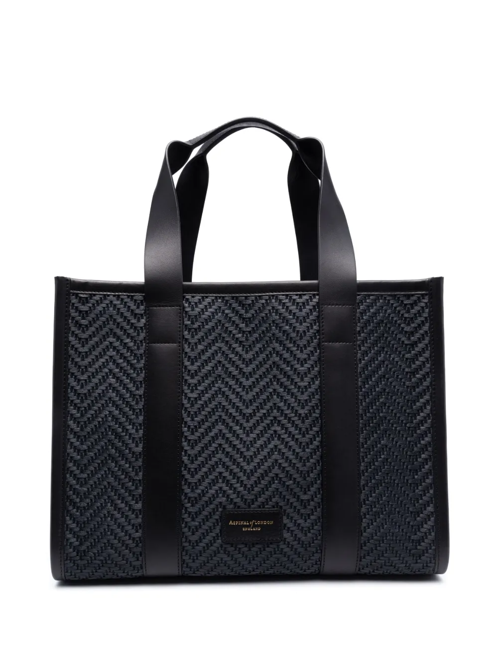 Aspinal Of London Small Henley Raffia Tote Bag In Blue