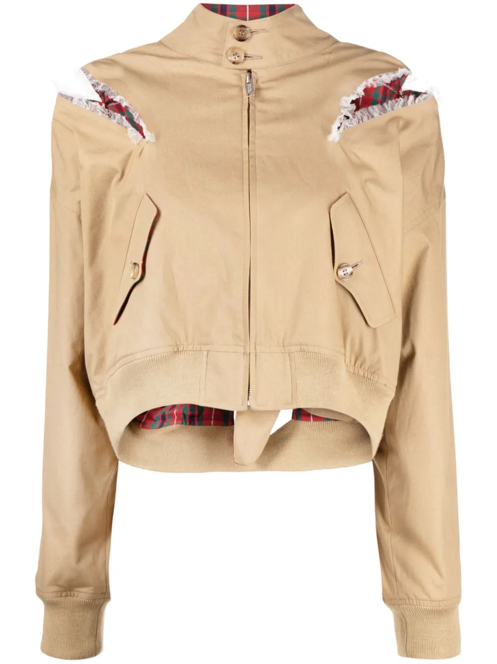 Undercover Knot-detail Cropped Jacket In Yellow