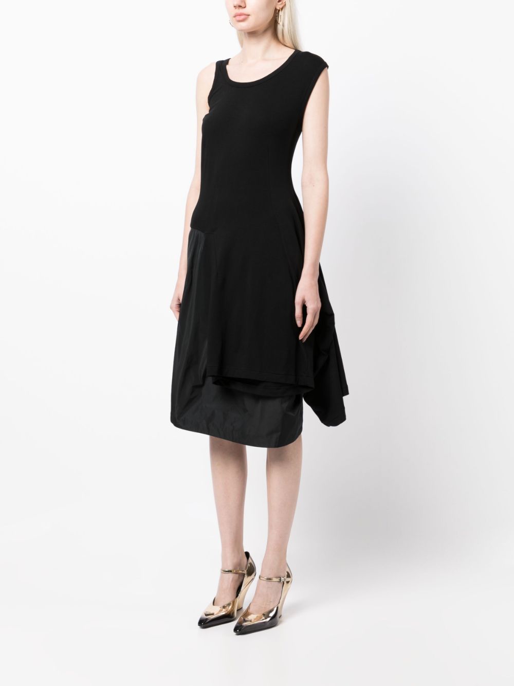 Shop Undercover Draped-detail Dress In Black