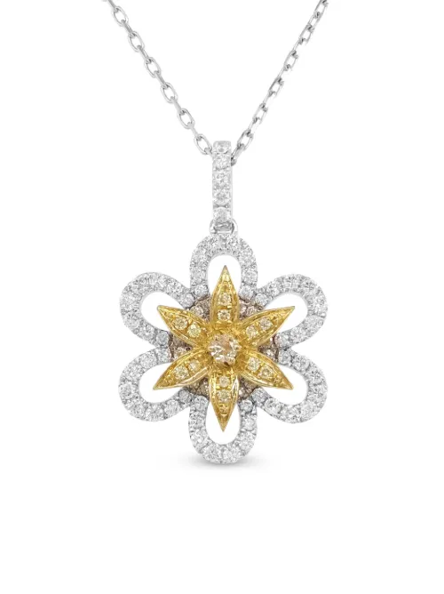 Collier en or jaune et blanc 18ct pavé de diamants - HYT Jewelry - Modalova