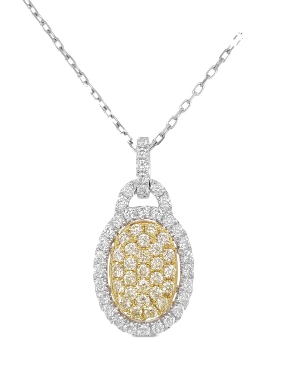 18kt yellow gold and platinum diamond necklace