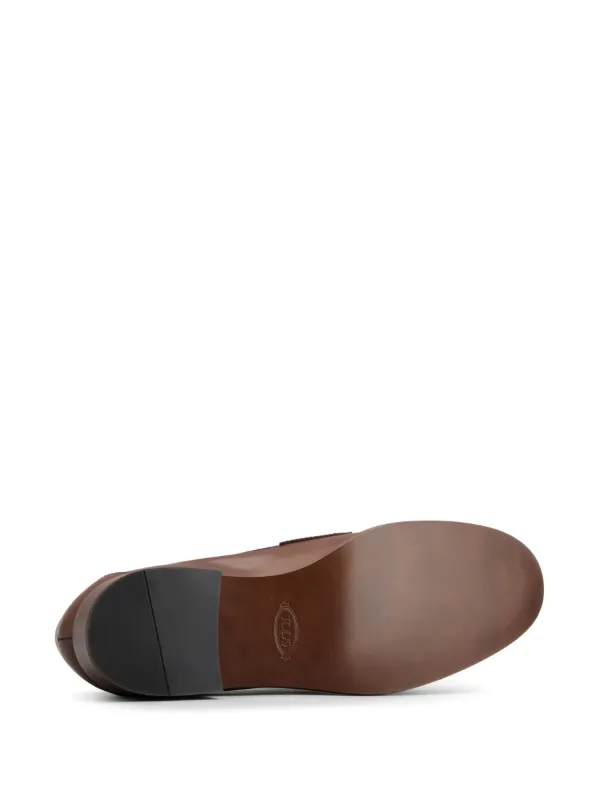 Tod's logo-plaque Leather Loafers | Brown | FARFETCH CA
