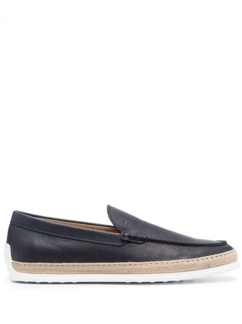 Tod's mocasines con ribete de rafia 