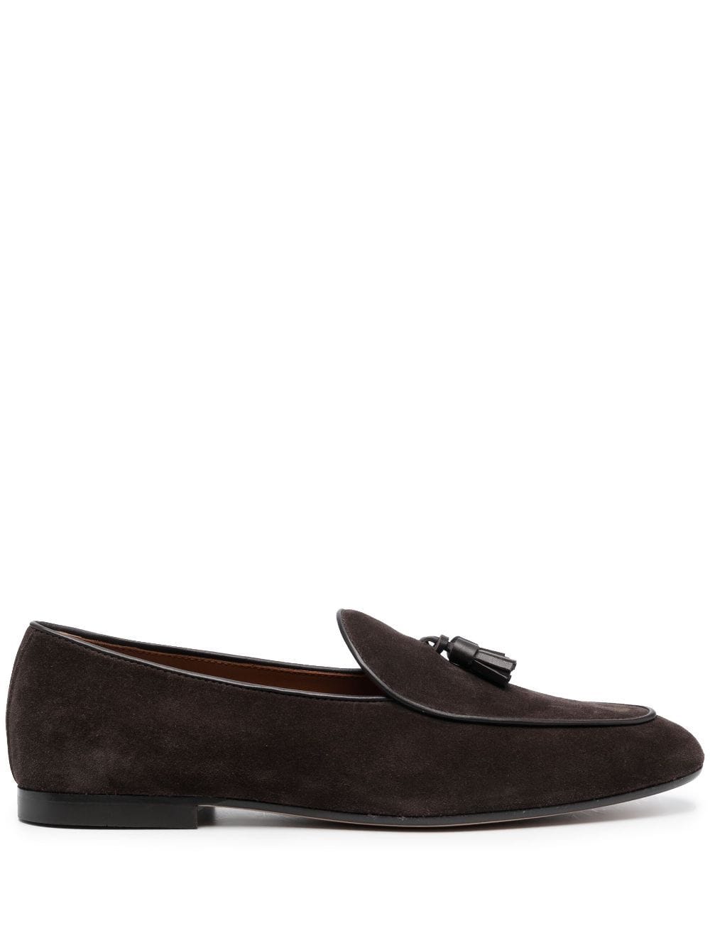 Shop Tod's Tassel-detail Suede Loafers In Brown