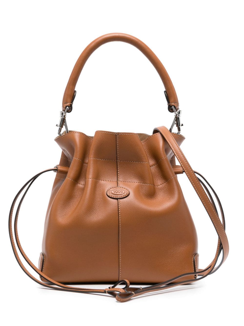 Tod's Tonal-logo Leather Bucket Bag In Brown