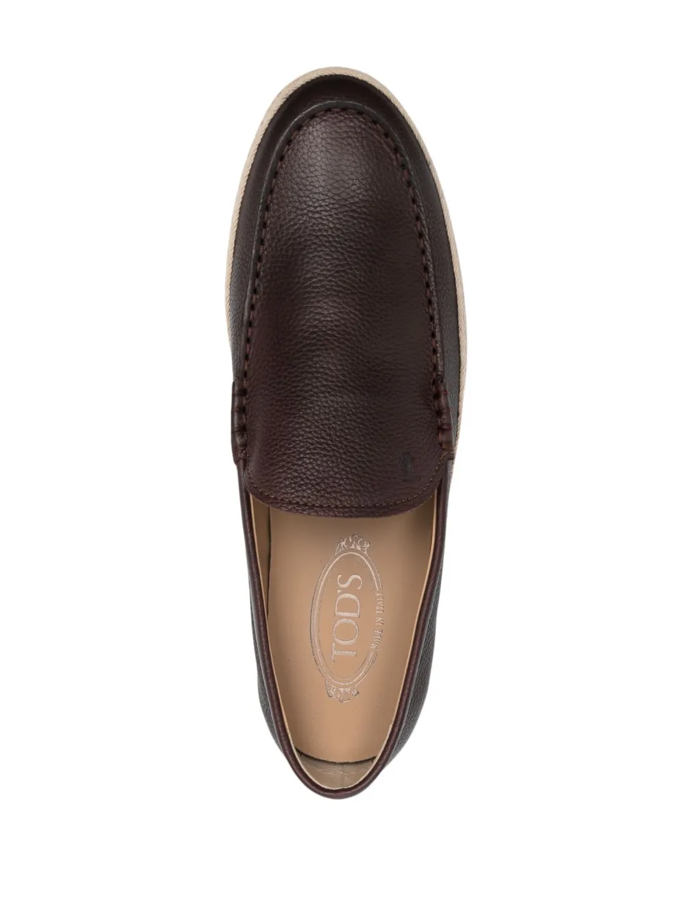 almond-toe leather loafers