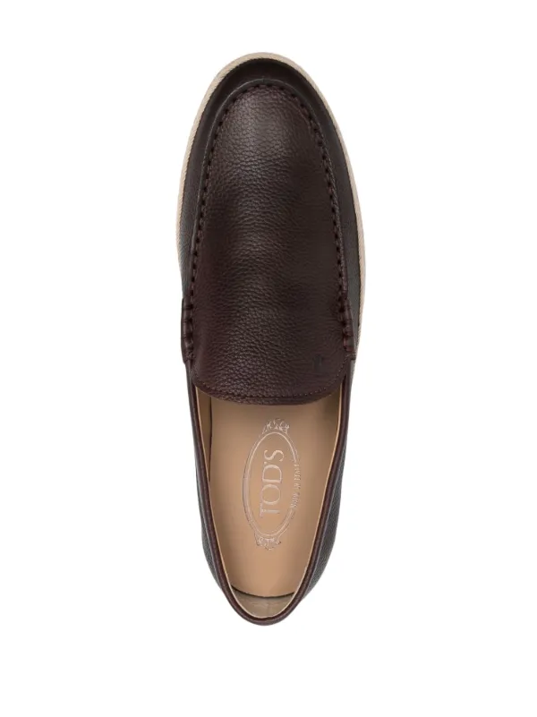 Tod's almond-toe Leather Loafers | Brown | FARFETCH GE