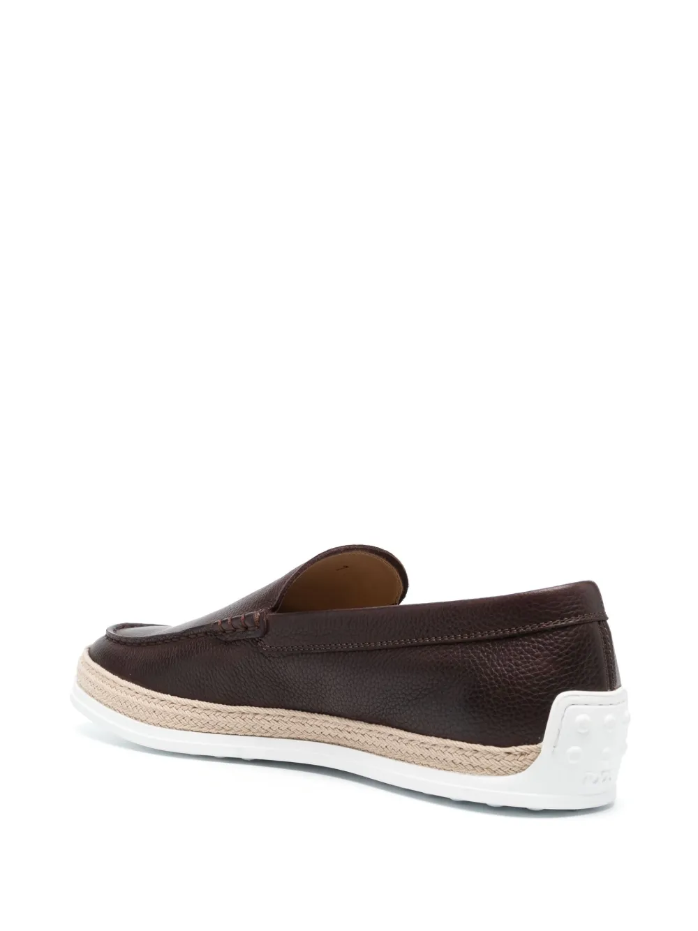 almond-toe leather loafers