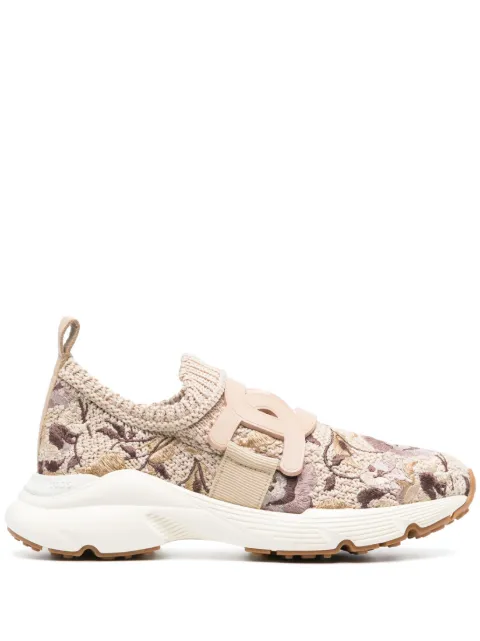 Tod's baskets à fleurs brodées 