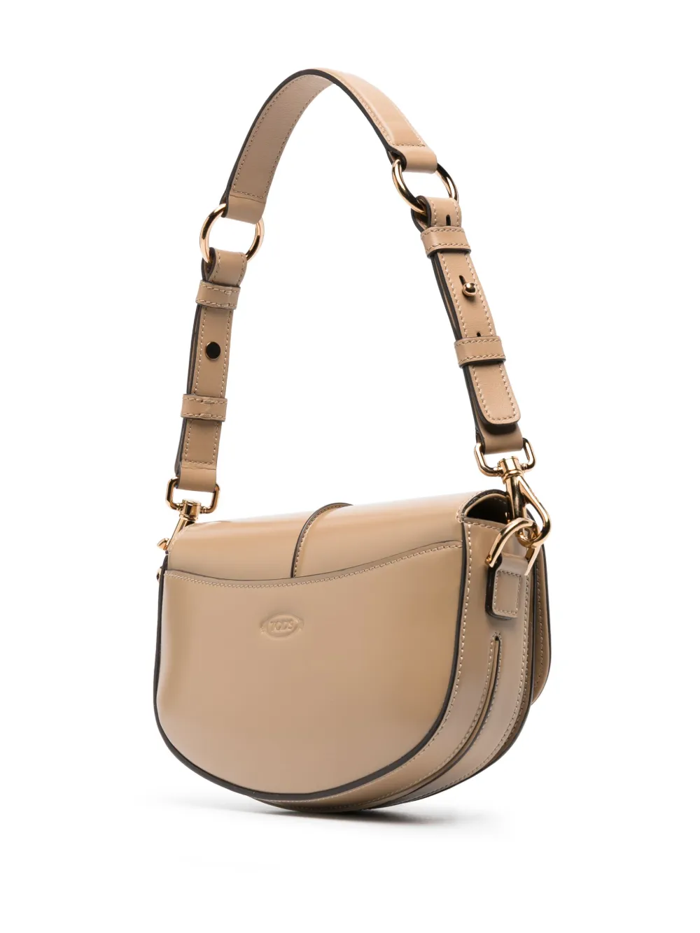 Shop Tod's T-plaque Leather Tote Bag In Neutrals