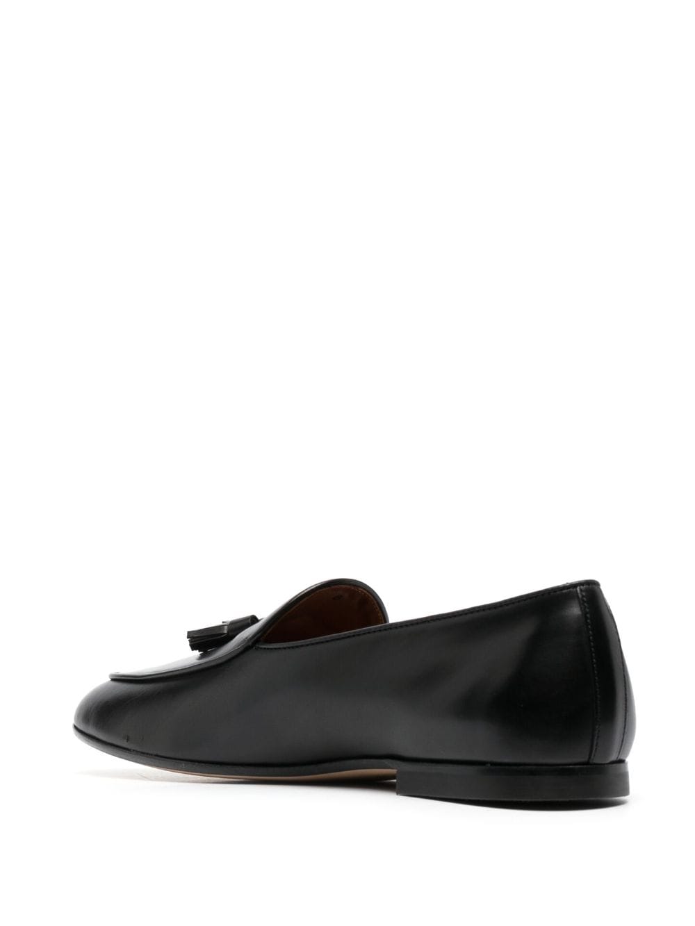 Shop Tod's Leather Tassels Loafers In Black