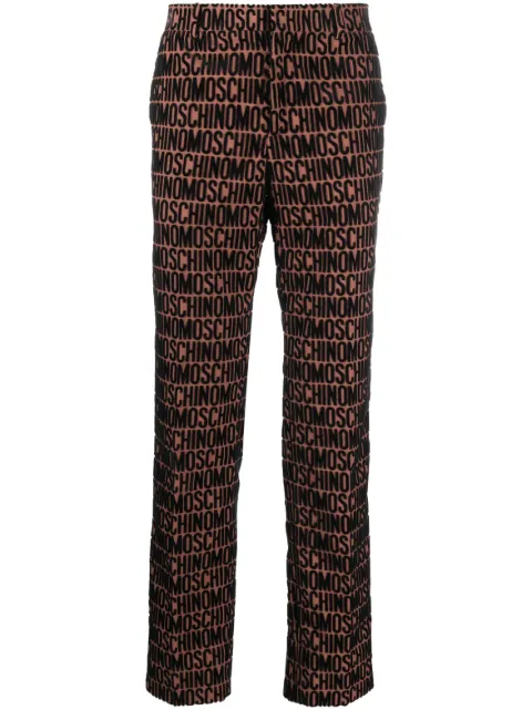 Moschino flocked-logo tailored trousers
