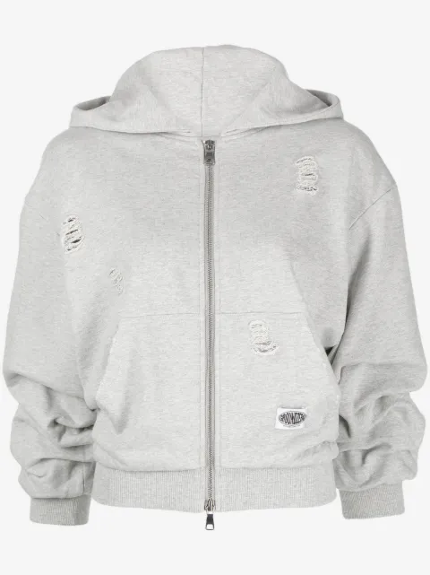 Ground Zero distressed zip-front hoodie