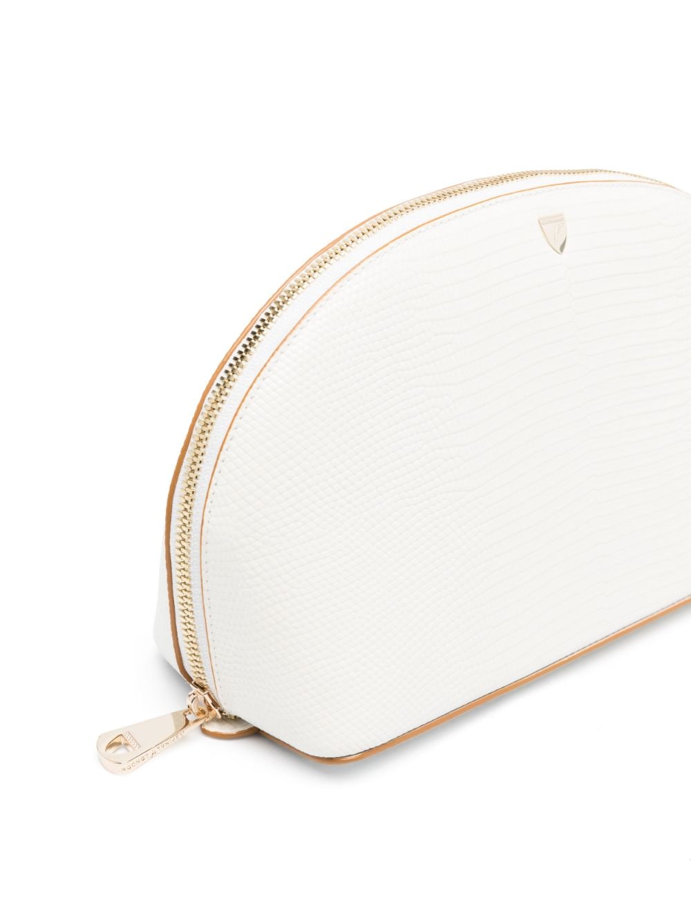 Shop Aspinal Of London Large Leather Make-up Bag In Neutrals