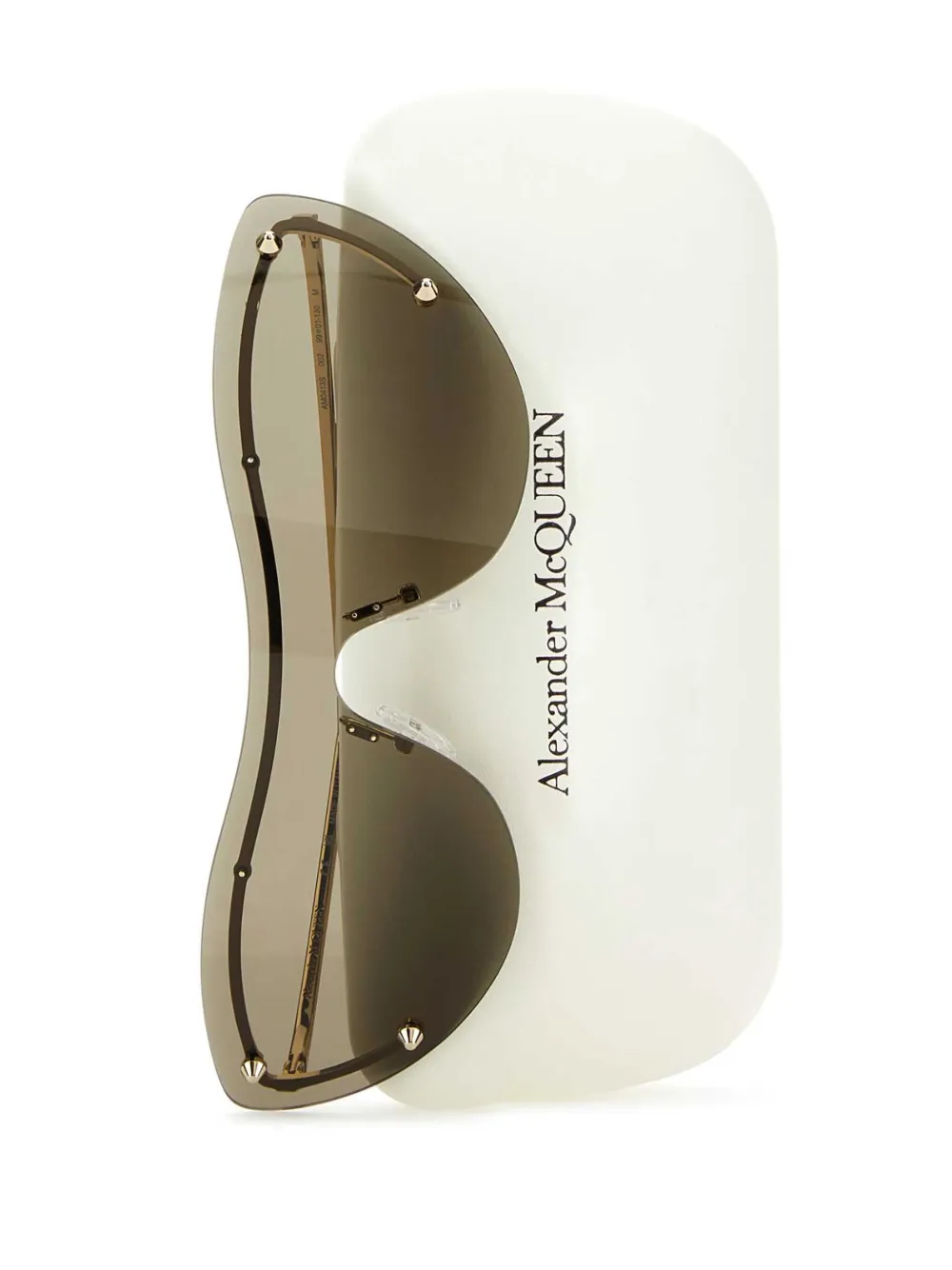 Alexander McQueen Eyewear Zonnebril met logoprint Goud