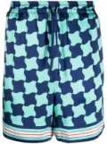 Casablanca Pool Tile silk shorts - Blue