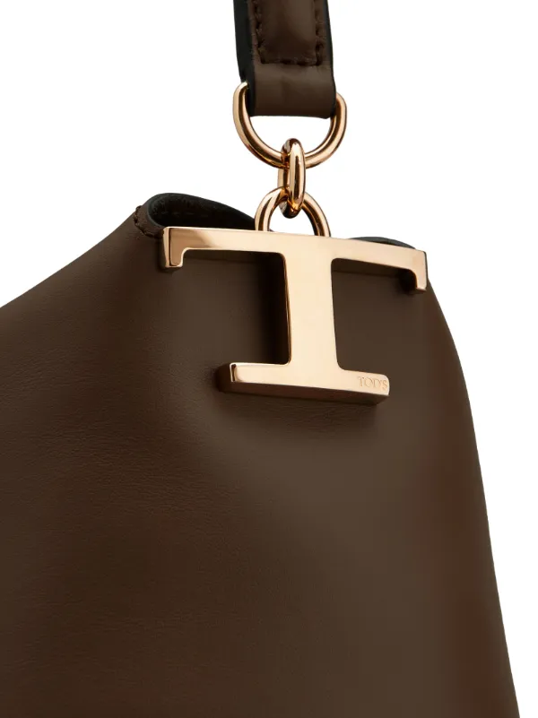 Tod's T Case Leather Shoulder Bag | Brown | FARFETCH