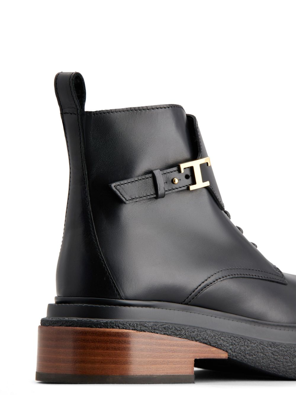 Shop Tod's Logo-plaque Leather Ankle Boots In Black