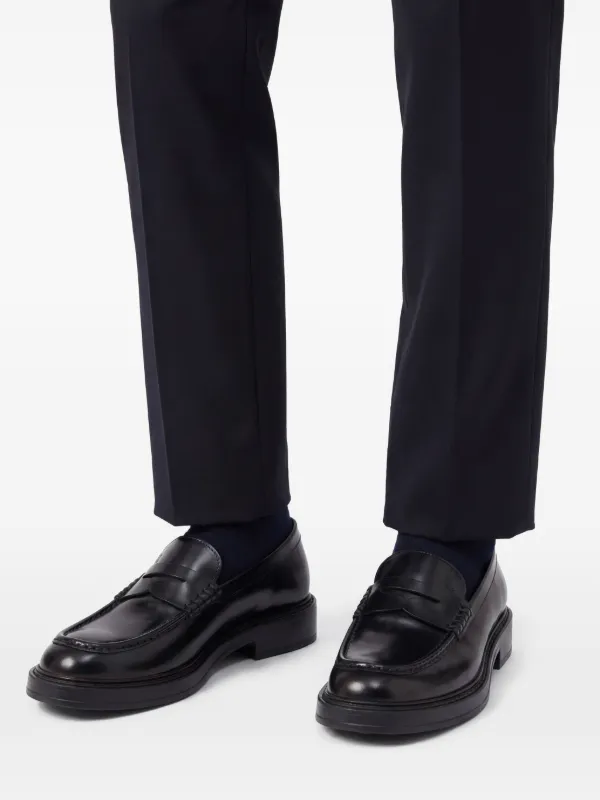 Tod's ローファー 革靴 タッセル付 黒レザー ヒール 【公式通販】