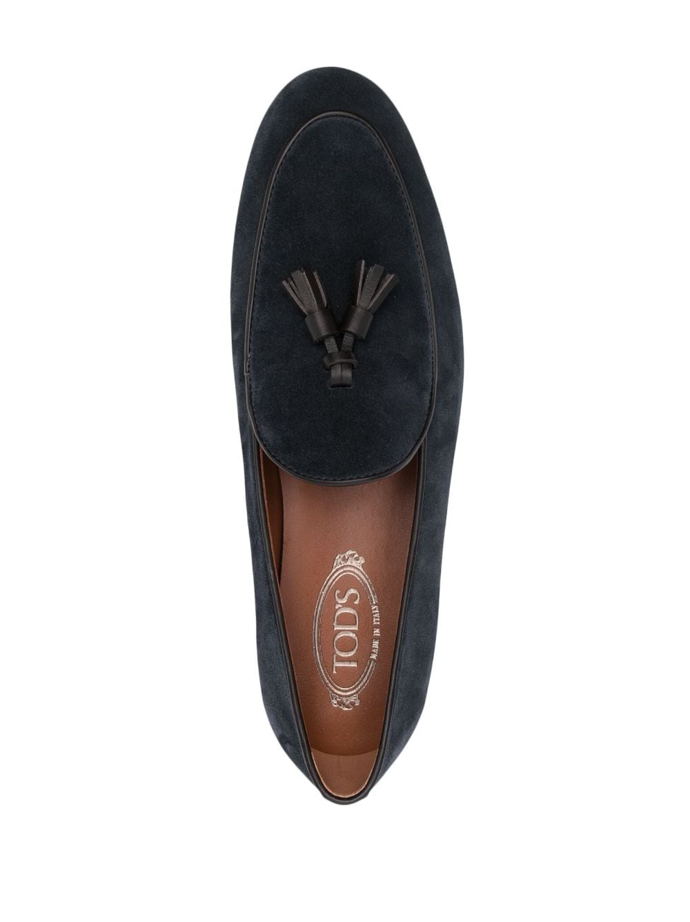 Shop Tod's Tassel-detail Suede Loafers In Blue