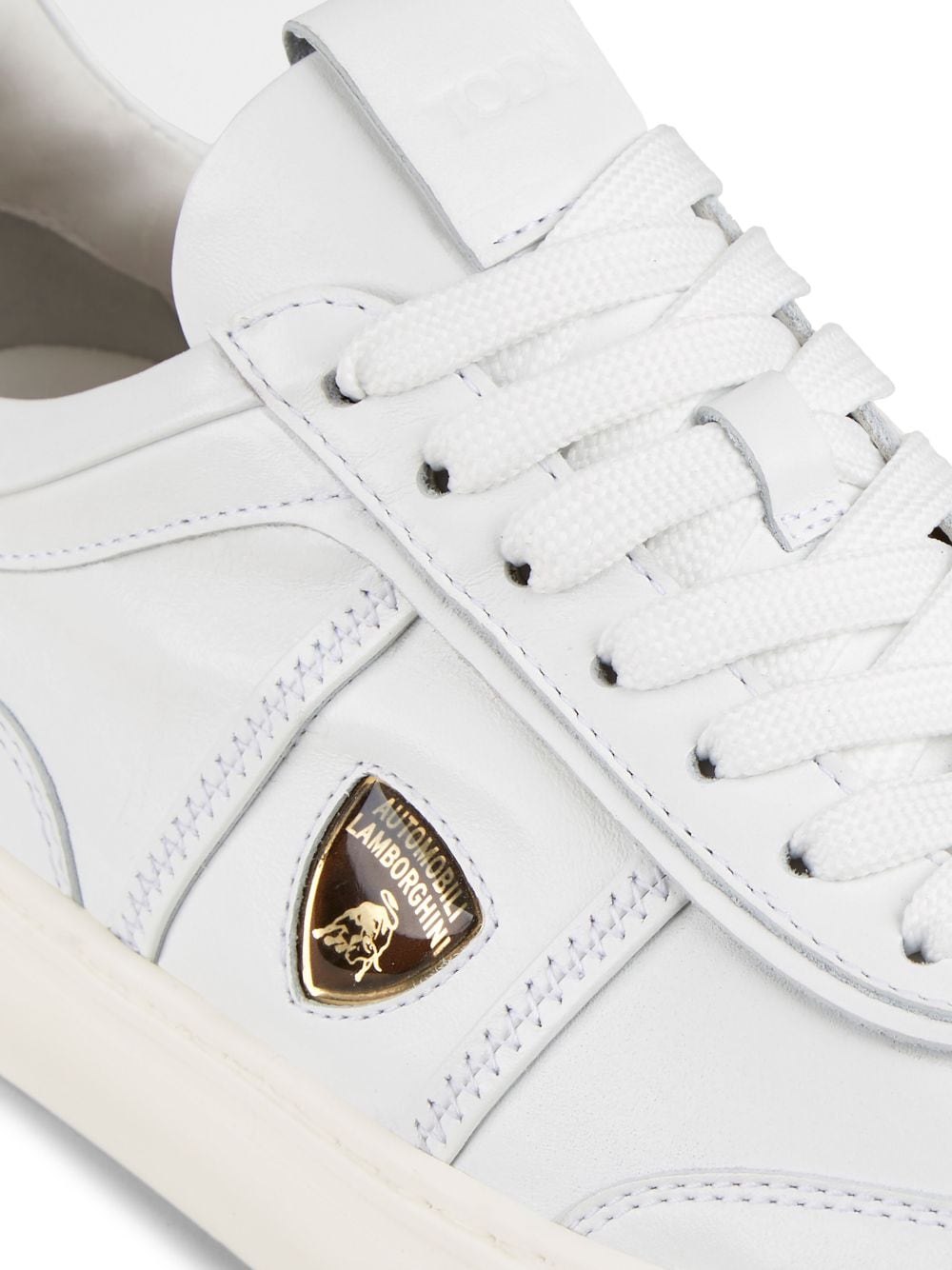 Shop Tod's Automobili Lamborghini Panelled Lace-up Leather Sneakers In White